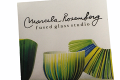 Fused glass pierced ear rings by Marcela Rosemberg- $18